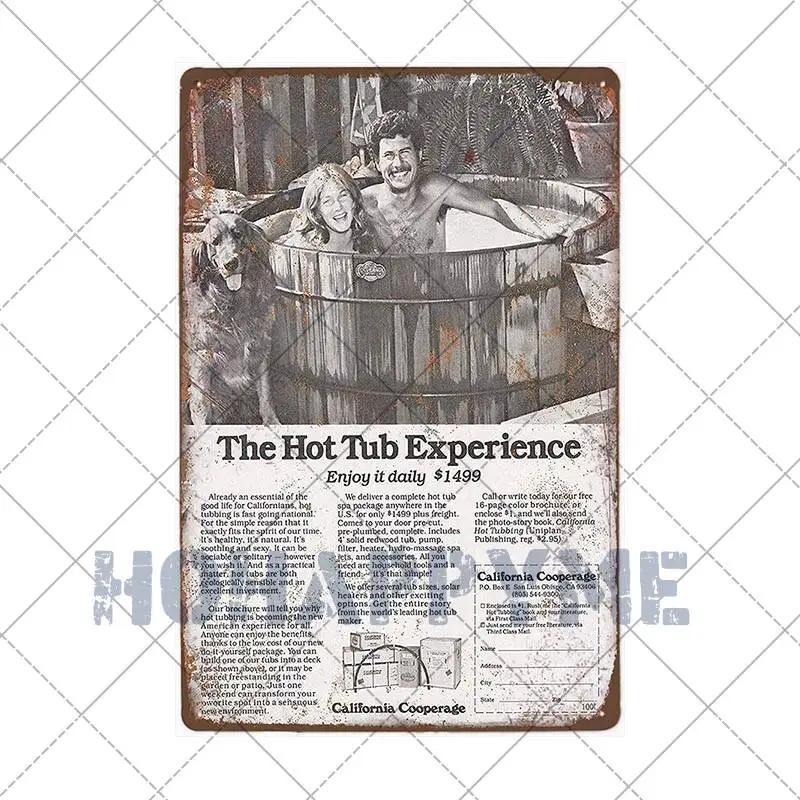 Funny Outdoor Hot Tub Metal Tin Sign Plates Vintage Poster Bathroom Plaques Wall Decorative Retro Home Decor 20*30cm