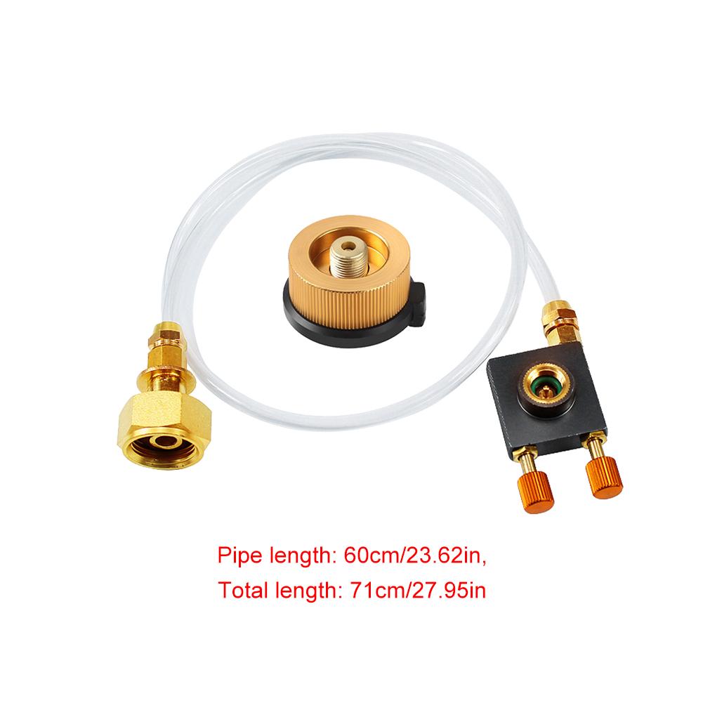 Gas Adapter with Pressure Relief Valve Stove Converter Camping Grill Connector Outdoor Cooking/Picnic/Camping Equipment