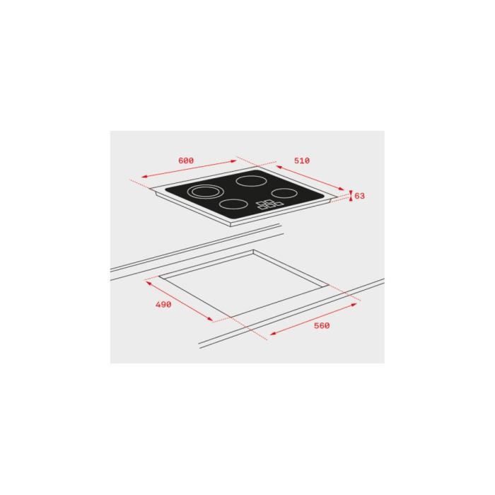 Plaque Chauffante En Céramique - Teka - TZ6415 - Intégré - Verre - 6300 W - Noir