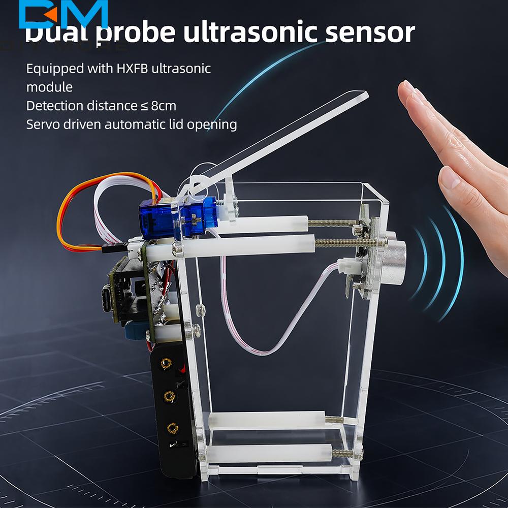 DIY Electronic Kit 5V Ultrasonic Automatic Sensing HU-102 Smart Trash Can DIY Kit for Maker Programming Learning Welding Parts