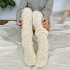 Hollowed Out Knitted Over Knee Long Socks for Women Winter Fall Thigh High Stockings Solid Color Thermal Long Leg Warmer