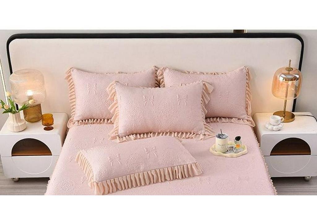Machine Washable Summer Ice Silk Bed Skirt Cooling Mat Set