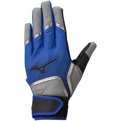 Mizuno Mănuși de Bătător Deer Rookie pentru Baseball și Softball Exclusive pentru Magazinele Directe Mizuno (Mărimea JM) (1EJEY842) - Albastru/Gri/Argintiu (Mărimea JM) -
