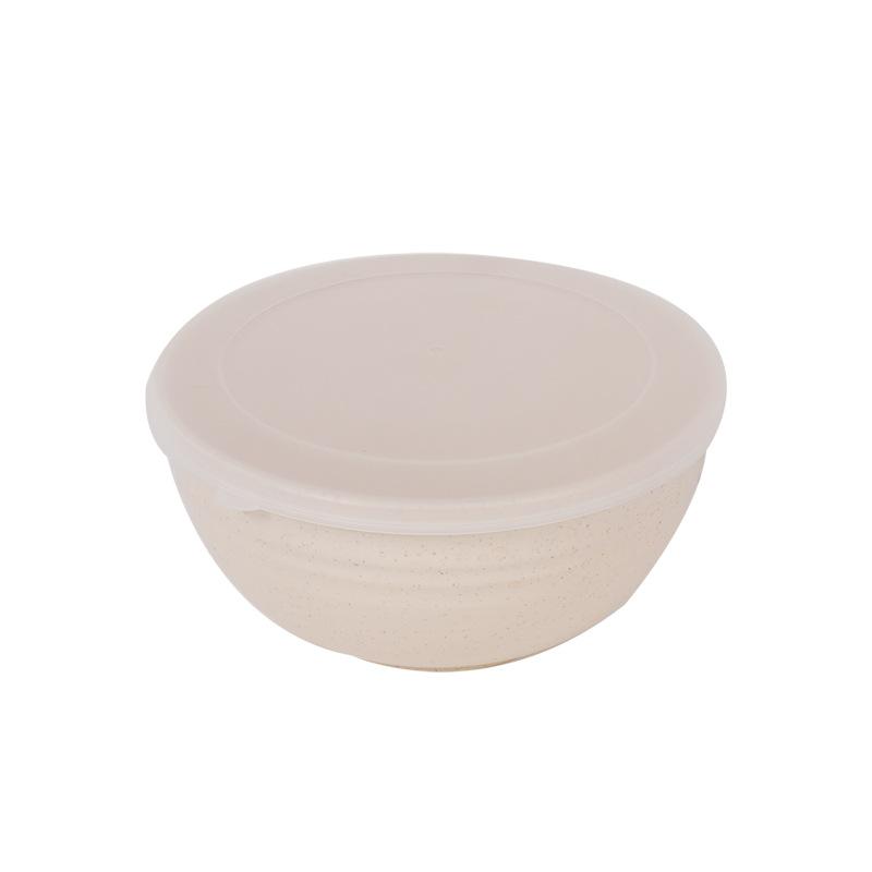 Wheat Straw Household Set Bowl, Plastic Bowl, Sealed Lid, Fresh-keeping Bowl, Refrigerator Storage Fresh-keeping Bowl