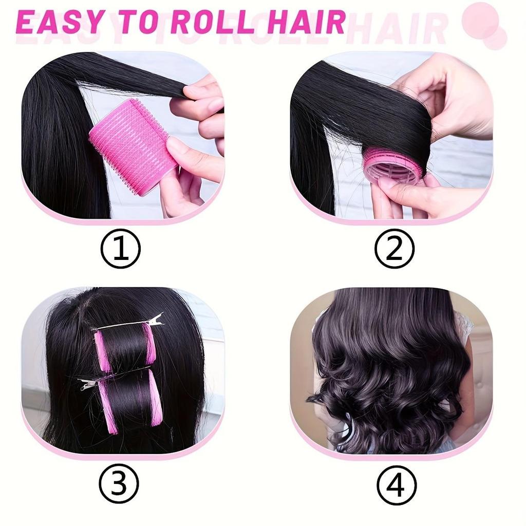 3pcs/Set Self-grip Hair Curling Iron Set, No Heat Hair Curler With Hair Clips, DIY Hair Styling Tools For All Hair Types