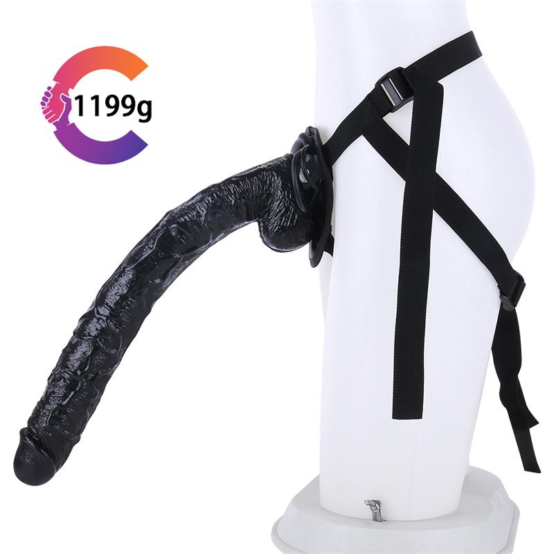 Black 3 Ring 35cm Super Long Big Mac Bigger Long Thick Simulation Penis Big Penis Adult Products