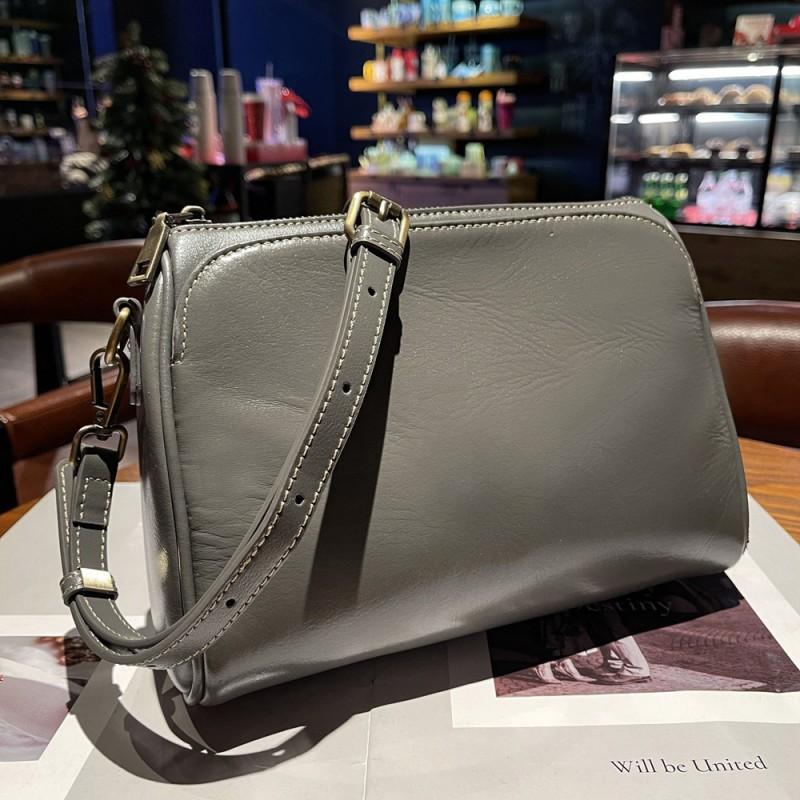 

Underarm Small Bag Retro Vegetable Tanned Leather Pillow Live Broadcast Top Layer Cowhide One-shoulder Crossbody 776 25x11x18cm
