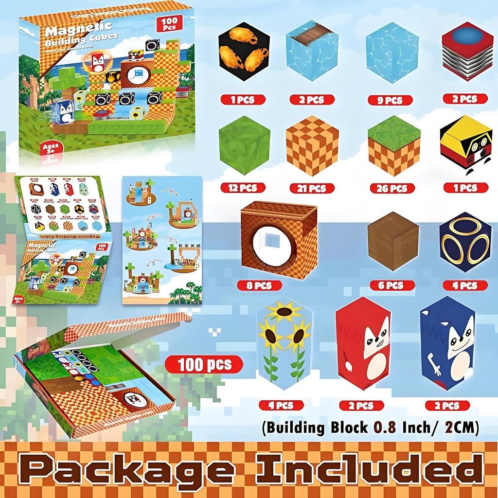 Magnetic Cubes: Children's Suction-Assembly Building Blocks