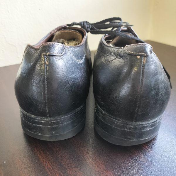 FLORSHEIM Goodyear Welt U-Tip Shoes 60s-70s Vintage Size 11E 28.0-28.5 Black(USED)