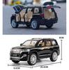Toyota Land Cruiser Modellauto aus Druckguss im Maßstab 1:24, zurückziehbares Spielzeugfahrzeug mit Ton und Licht für Kinder, Kleinkinder, Jungen und Mädchen, Geschenkkollektion