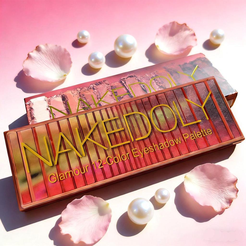 Influencer 12-Color Pearlescent & Matte Eyeshadow Palette - Earth Tones & Orange Shades