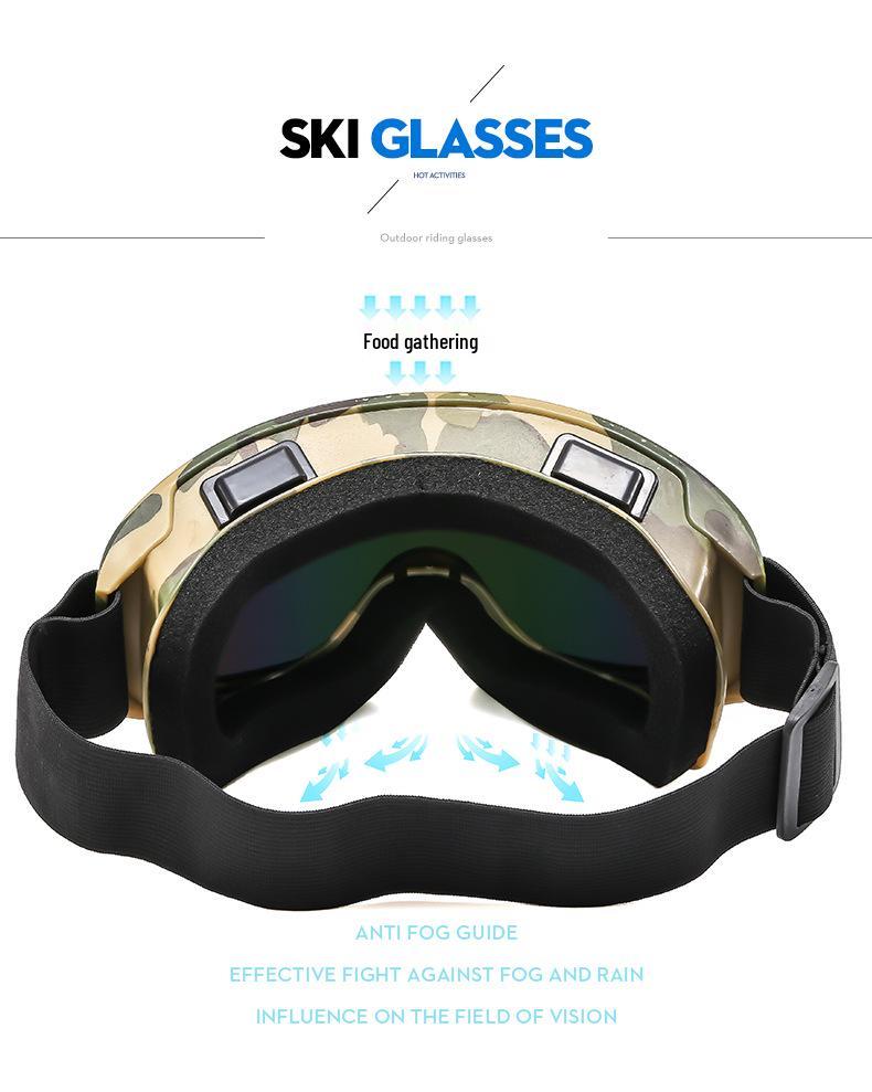 Cross-border Fashion Anti-fog Ski Goggles: Large Frame, Wind & Sand Proof, Colorful Protective Sports Glasses