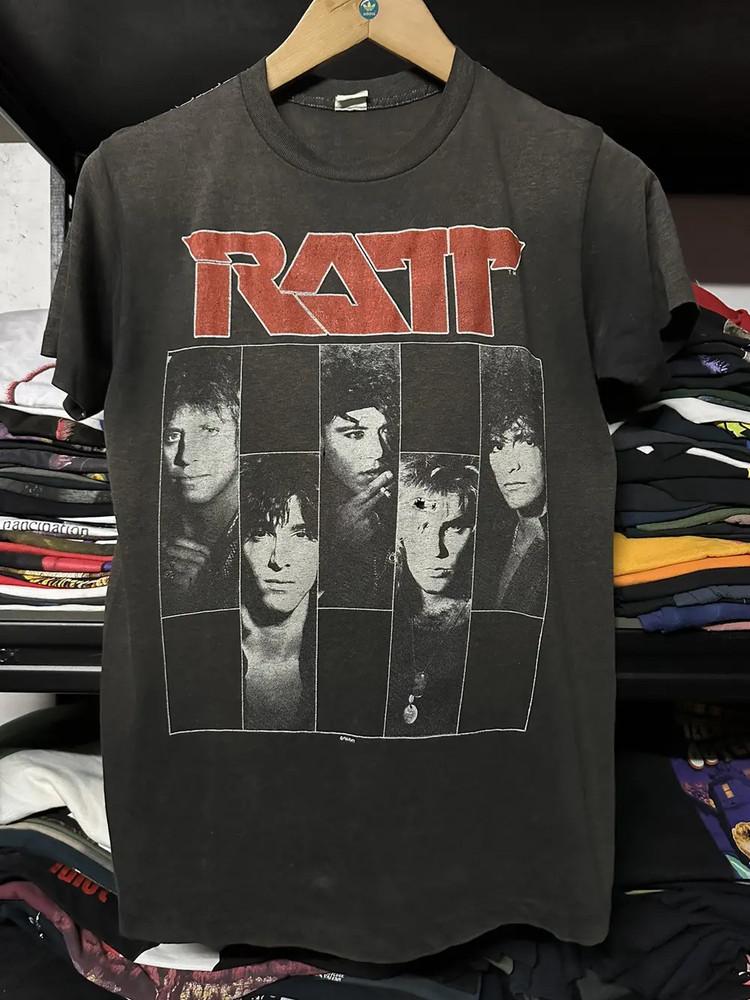 Vintage 80s Ratt American Glam Metal Tour Distressed Tee Unisex T-Shirt XXXXL