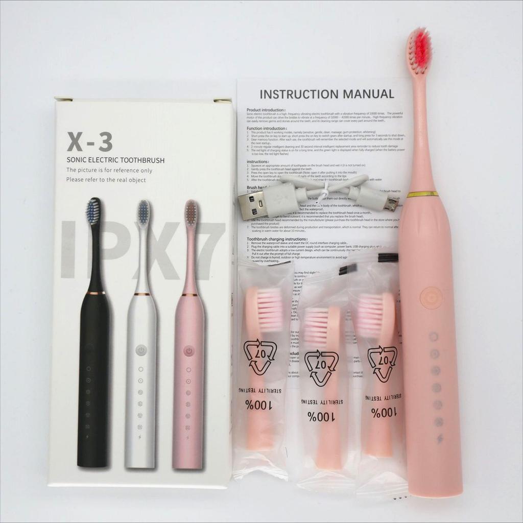 Universal Electric Toothbrush Set: Soft Bristle, Portable, for Adults & Children