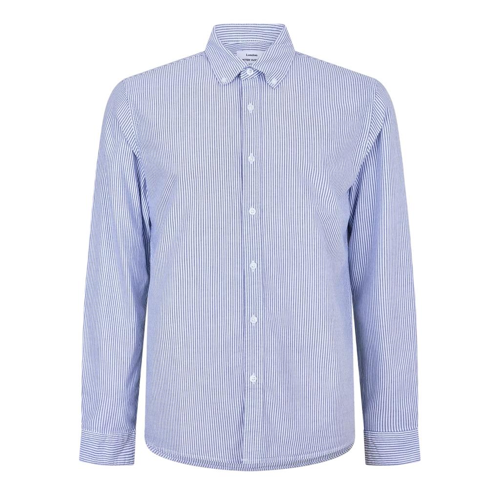 Peter Werth Mens Pinstripe Regular Long-Sleeved Shirt