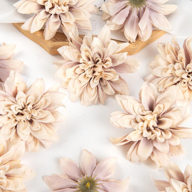 5/10Pcs Fake Plants Artificial Flowers Heads Silk Blooming Roses Wedding Home Room Decor DIY Garland Material Simulation Cheap