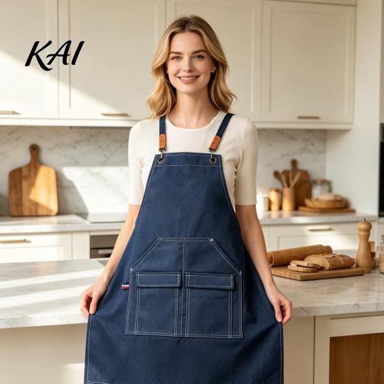 Breathable Artist Apron Waterproof Kitchen with Pockets, Chef Cooking for Men Women, Stain Resistant Cross Back Work Barista, Gardening, Painting