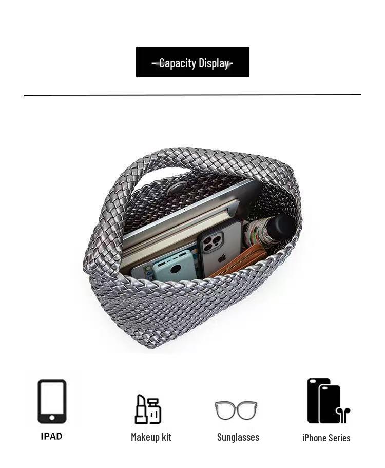 Custom Large-Capacity Woven Tote: High-End Mother-Child Bucket Bag and Underarm Basket