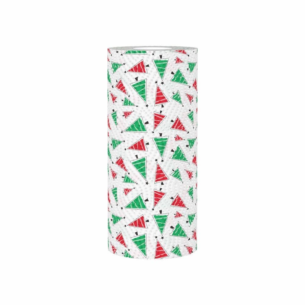 Disposable Christmas Kitchen Paper Thick Three-Layer Wet Dry Dual-Use Household Roll Paper Christmas Paper Towels