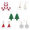 Christmas Tree Ginger Man Dangle Earrings for Women Girls Holiday Drop Earring Christmas Hat Crutch Earring Jewelry Gift