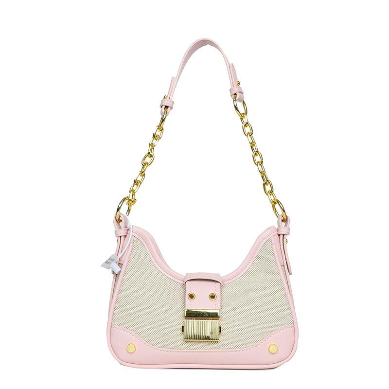 Versatile High-quality Texture Women's Crescent Bag Women's New Fashion Chain Shoulder Underarm Bag Work Commuter Messenger Bag