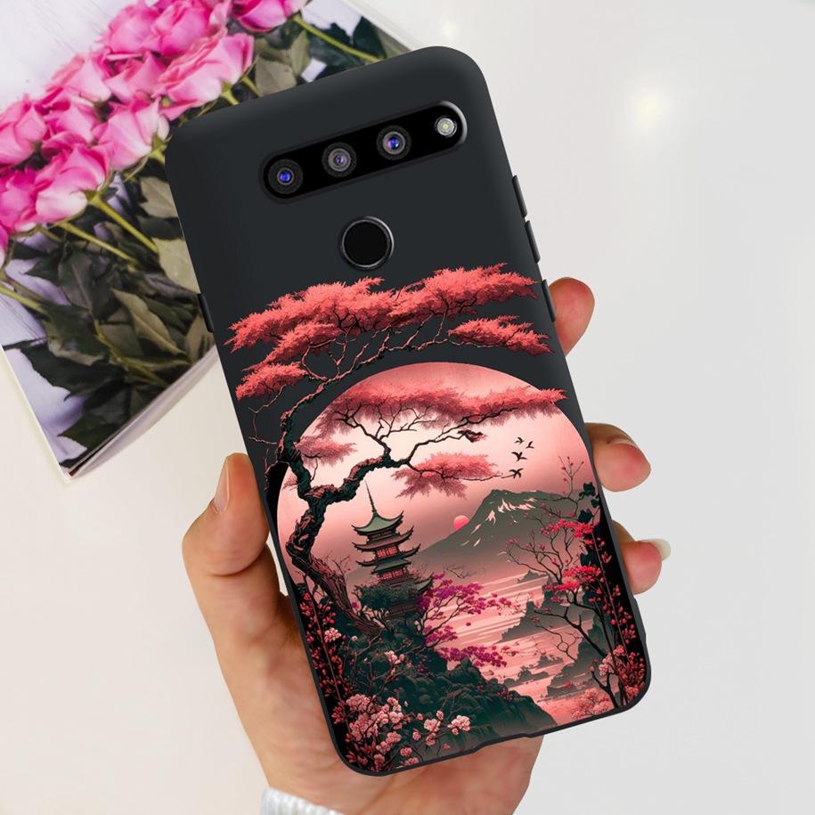 For LG V50 ThinQ 5G Case LM-V500EM Phone Cover Fashion Flower Butterfly Soft Silicone Back Cover For LG V40 V50s Thinq 5G Bumper