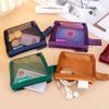 Lipstick Cosmetic Bag Mini Coin Purse Coin Money Bags Retro Color Card Bag Clear Mesh Bag  Gift