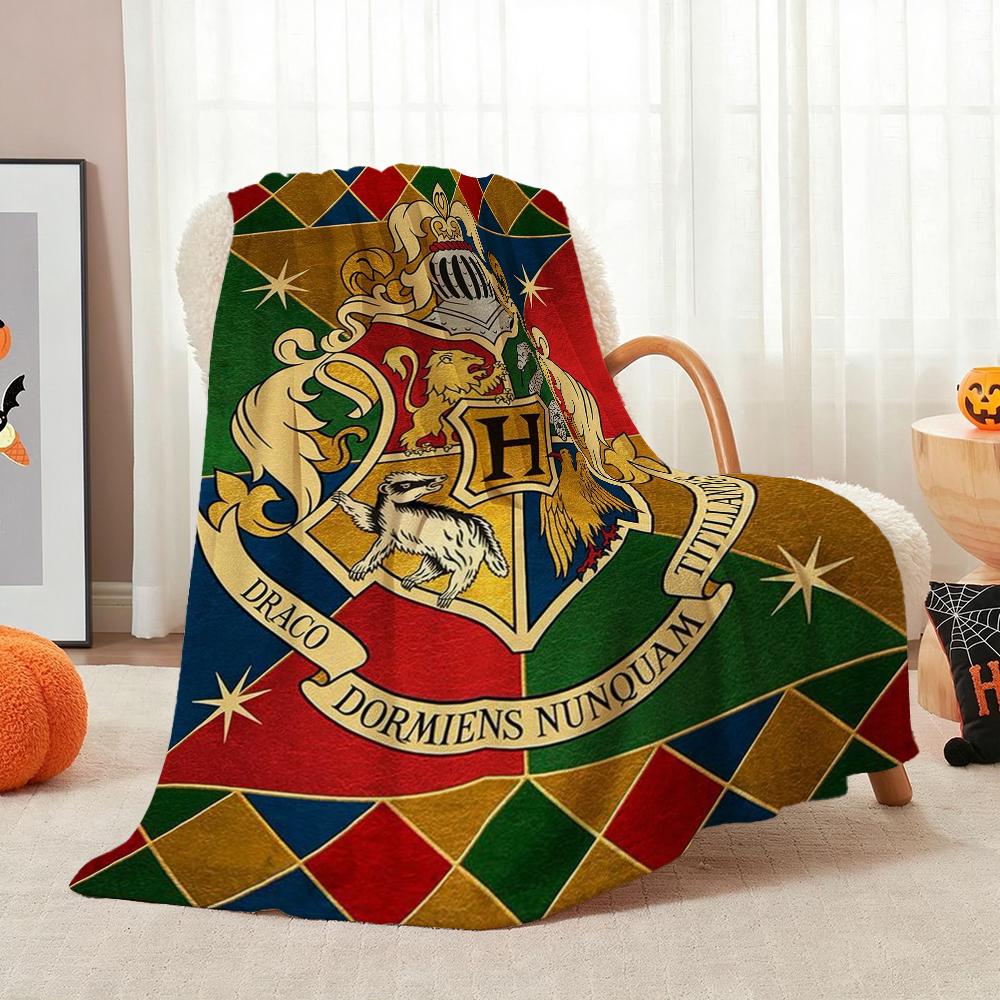 Hogwarts Four Houses Flannel Blanket Soft Warm Fleece Blanket For Living Room Air Conditioner Room Lightweight Home Decor Gift For Friends