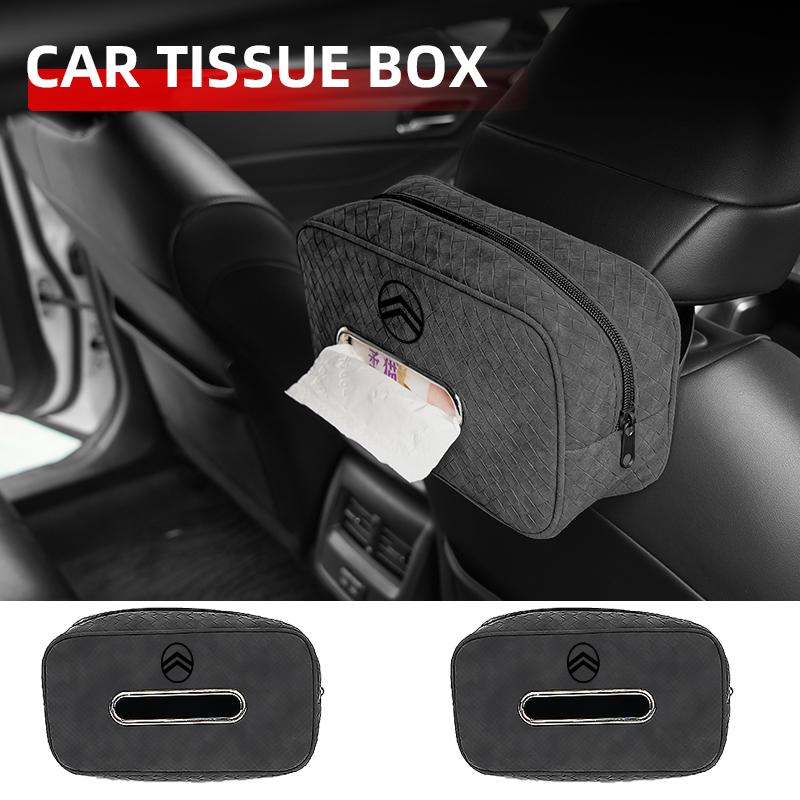Auto-Taschentuchbox Sitzrücken-Taschentuchtasche Einfache Montage für Citroen C4 C3 C5 C1 C2 Berlingo Picasso Jumpy Cactus Aircross Saxo