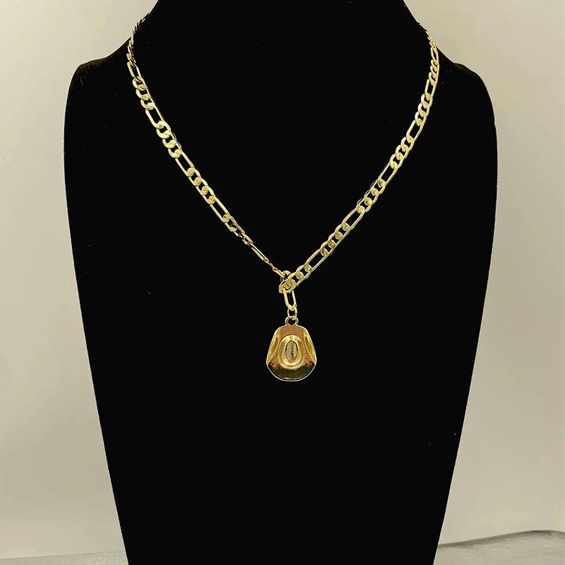 Simple Western Cowboy Hat Necklace Trendy Cowboy Boots Pendant Versatile Clavicle Chain