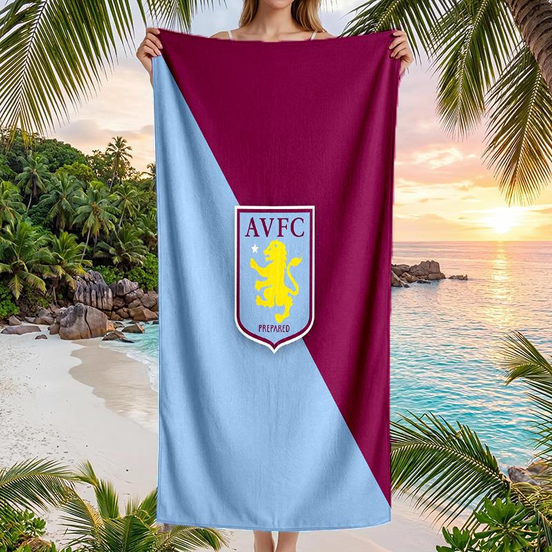 Aston Villa Fotbalový Plážový Ručník Měkký Mikrovláknový Letní Ručník Rychleschnoucí Absorpční Ručník na Pláž, Bazén, Cestování
