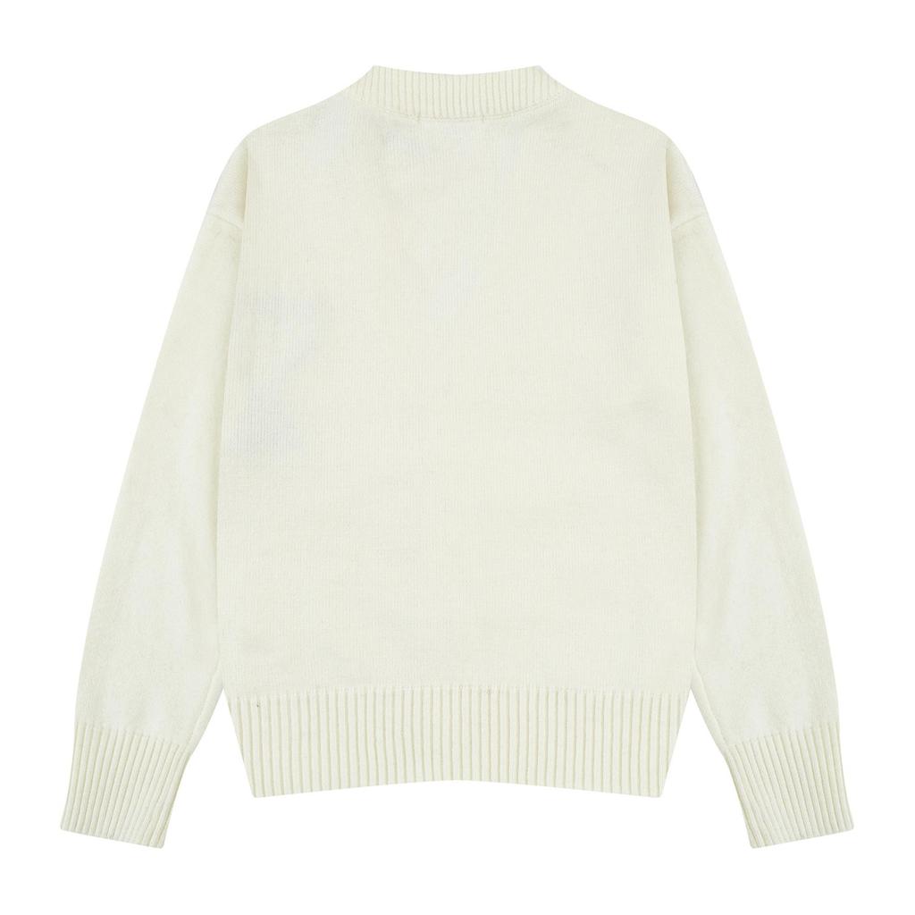 AMI New Autumn and Winter Silver Love Alpaca Wool Blend Soft and Sticky Couple Cardigan Knitted Sweater