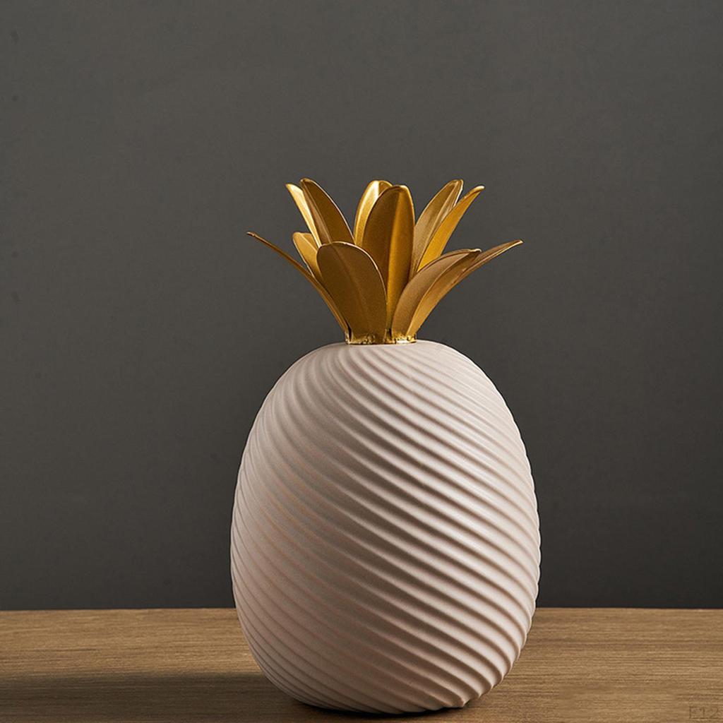 Ceramic Pineapple Shaped Ornament Nordic Gift Photography Prop for Bookshelf TV Cabinet Statue
