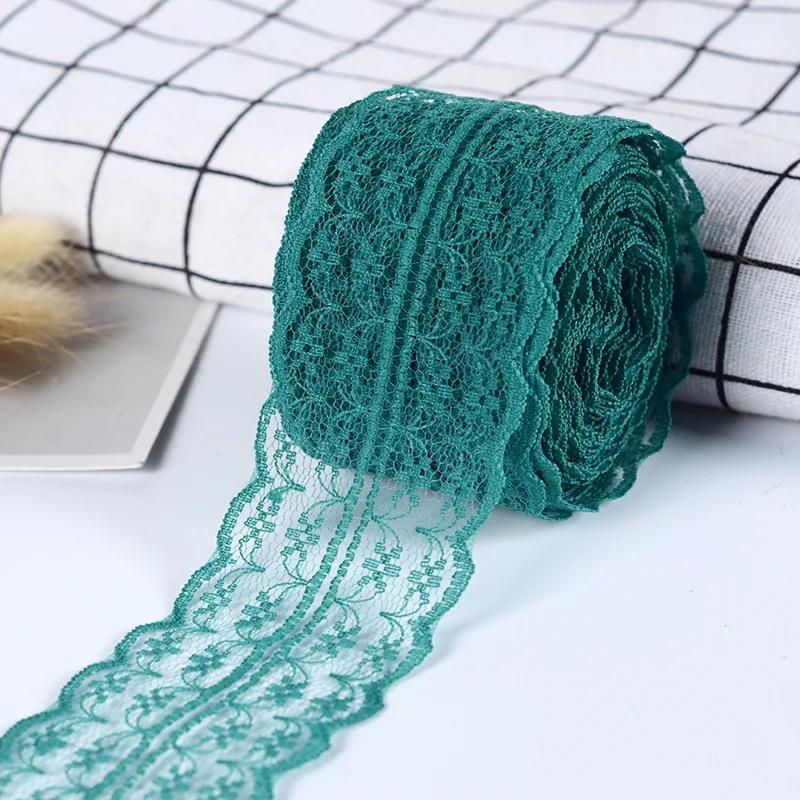 10Meters/Roll 43mm Lace Ribbon Handmade Material DIY Apparel Sewing Fabric Blue Purple Green Pink Red Black White Lace Trimming