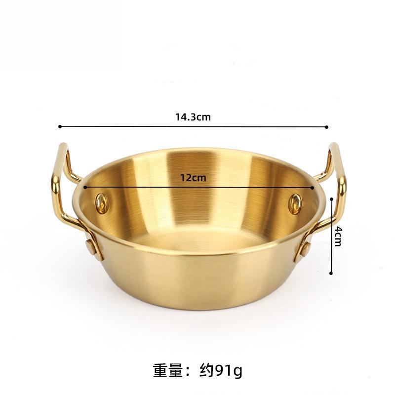 Korean Style Lamian Noodles Pan With Handle Stainless Steel Household Kitchen Pan Snack Kimchi Food Sauce Seasoning Dishes