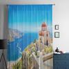 Beautiful View Of The Church Sheer Curtains For Bedroom Living Room Tulle Curtains For Kitchen Window Voile Curtains