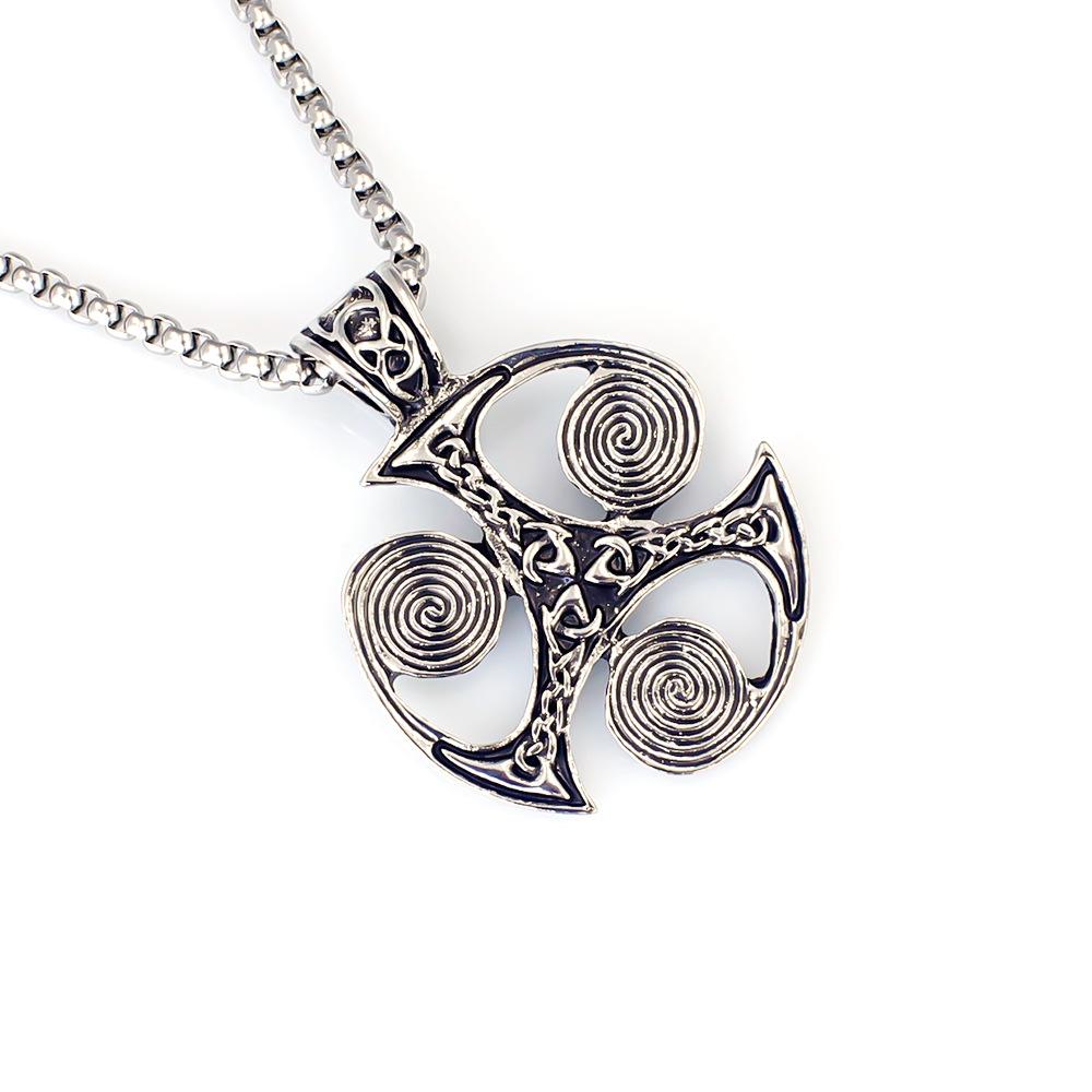 Jewelry Personality Titanium Steel Spiral Boomerang Windmill Necklace Men's Hot Sale