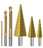6Pcs HSS Step Drill Bit Set Multi Sizes Pagoda Drill for Wood Hole Drilling Slotting with Aluminum Storage Box