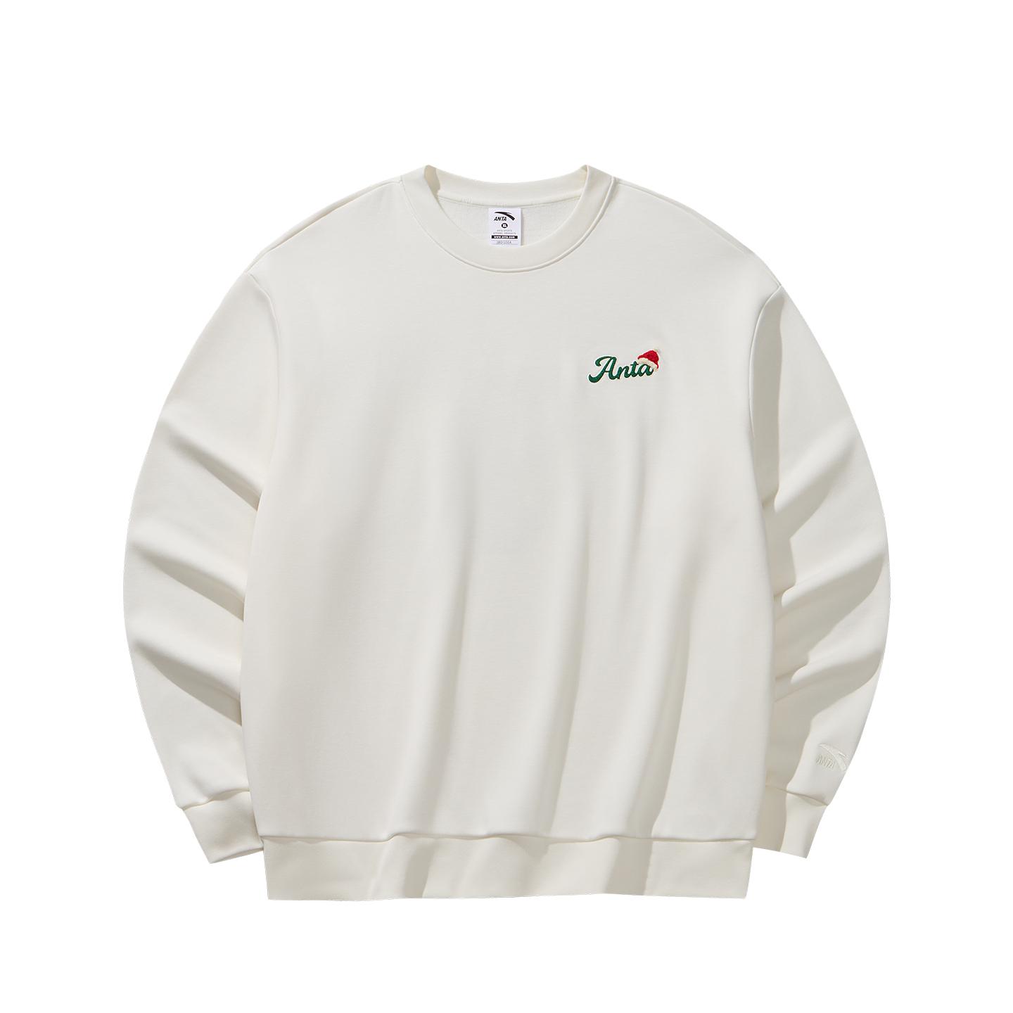 

Anta Lifestyle Series Christmas Collection Letter Print Round Neck Breathable Versatile Loose Sweatshirt Unisex sweatshirt 952618707-1 3XL