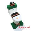 Christmas Themed Santa Claus Snowman Pattern Toilet Cover Three Piece Set For Holiday Bathroom Decor