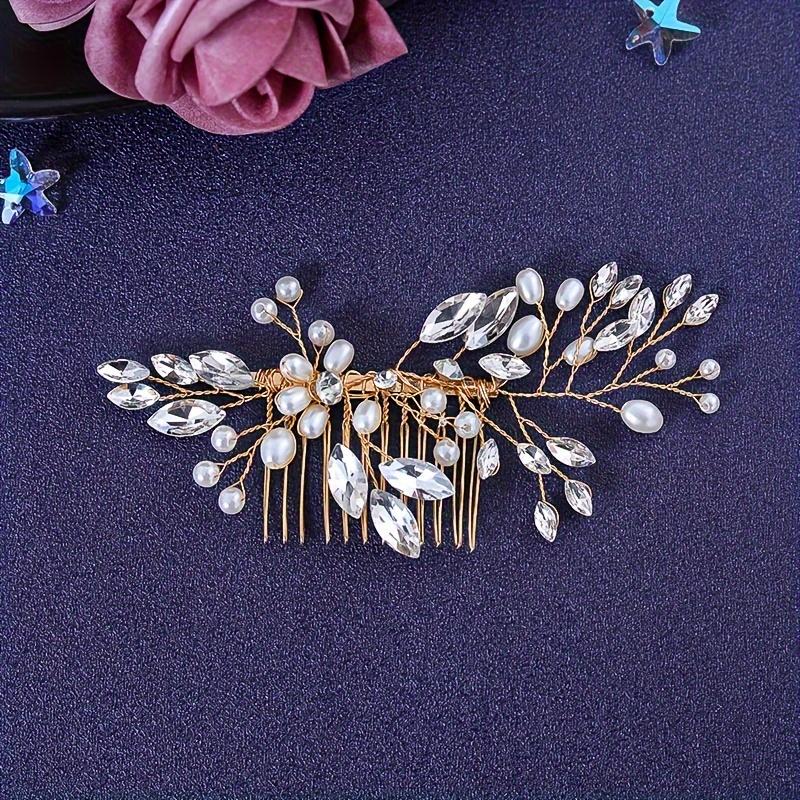 

Bride Wedding Hairstyle Comb Accessories Girl New Women Jewelry Fashion Wedding Tiara Silver Flower Leaf Crystal Hair Comb
