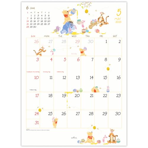 Hallmark Disney Winnie the Pooh 2026 Calendar Wall Hanging Large 845353