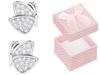 Silver Butterflies Earrings White Cubic Zirconia Butterflies Butterfly Silver Studs Screw Backs