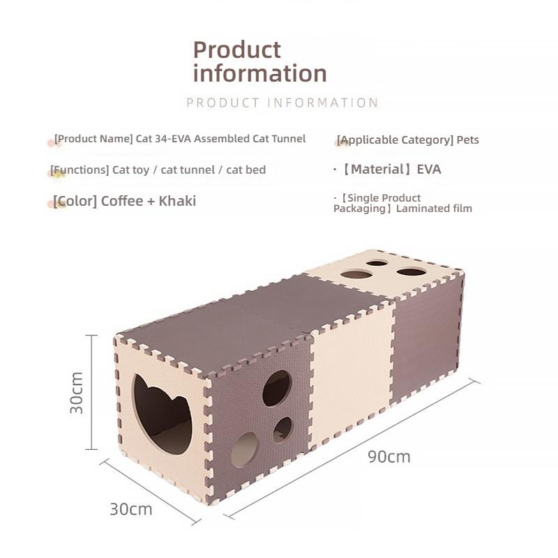 Assembleable Cat Tunnel Bed Multifunctional Pet Toy Foldable Rest House Interactive Play Tunnel for Kitten