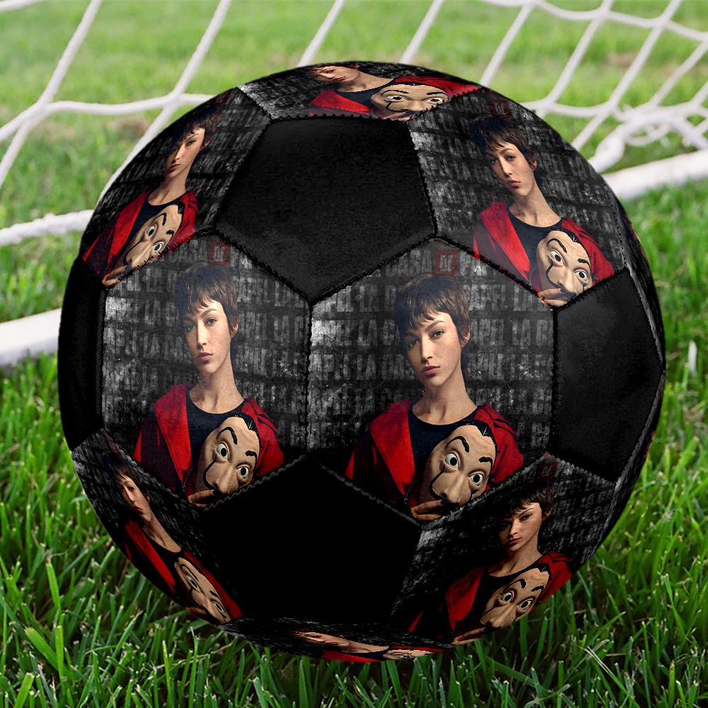 La Casa De Papel Theme Size 5 Soccer Ball, Suitable for Both Indoor and Outdoor Matches, a Gift Suitable for Everyone.