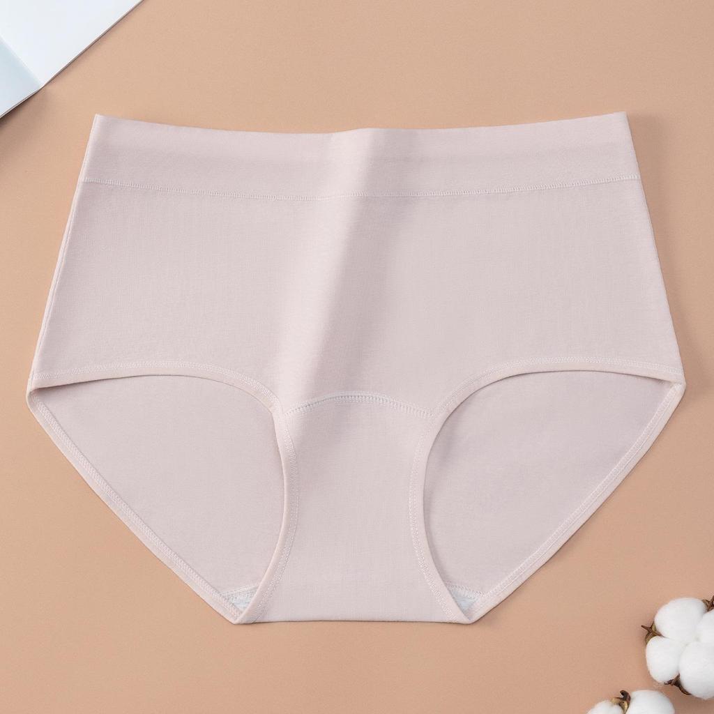 Plus Size Women's Cotton Extended Crotch Comfortable Breathable Belly Triangle Briefs