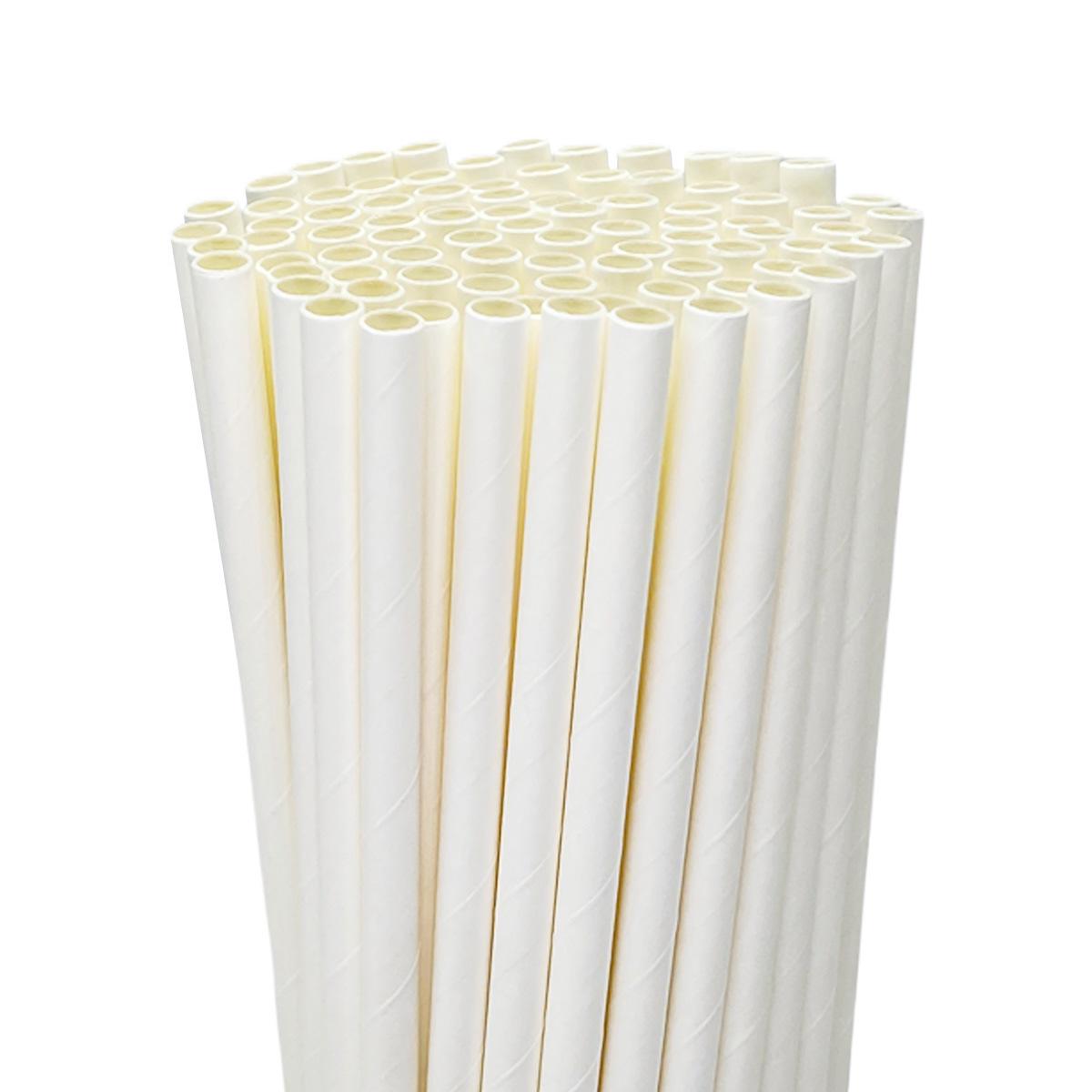 

Биоразлагаемые 210 мм белые бумажные соломинки для кофе, молочного чая, смузи, ресторанов и ледяных комнат 100 pcs