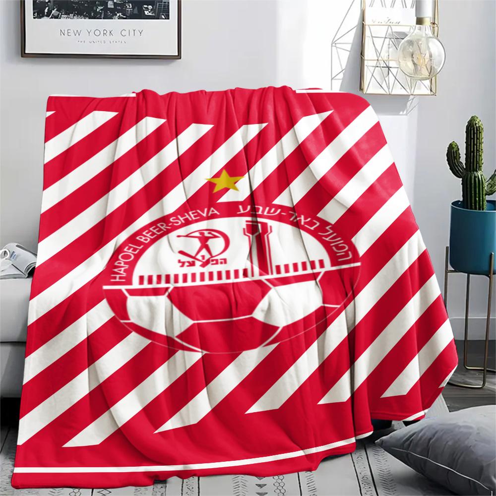 1Pc Hapoel Jerusalem Print Flannel Blanket High Quality Warm Comfortable Cover for All Seasons Perfect for Gifts Home Decor