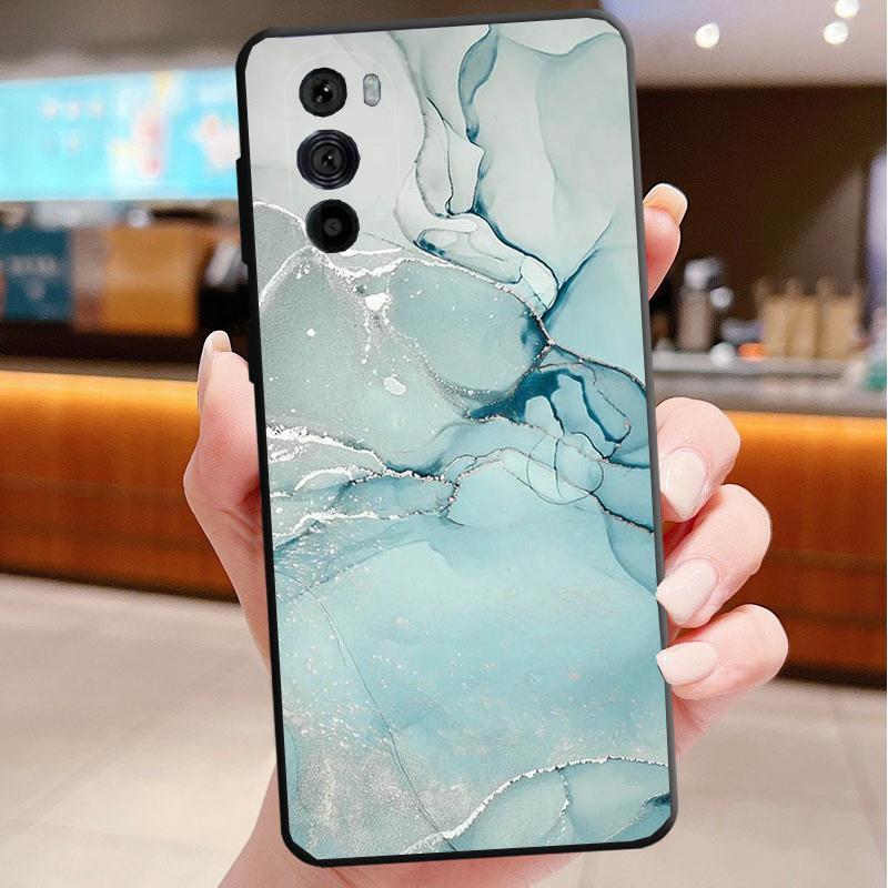 Phone Case For Motorola Edge 50 40 Pro 60 50 40 30 Ultra Neo Fusion Moto G85 G72 G53 G54 G84 G13 G32 Blue Greem Marble