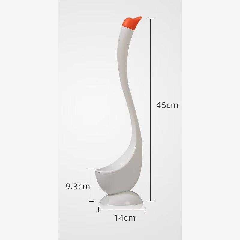 Туалетная щетка в форме лебедя с длинной ручкой без мертвых зон